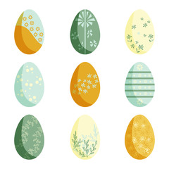 set of easter eggs for easter holidays. icon vector illustration