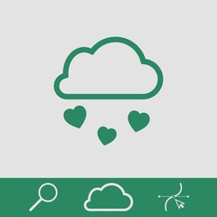 from the cloud falling hearts icon stock vector illustration flat design