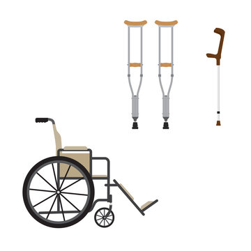 Wheelchair and chrutches