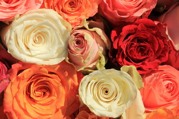 Mixed pink and orange bridal bouquet