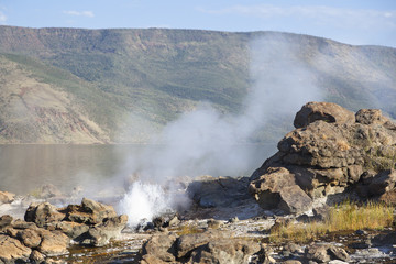 Hot springs at Lake Bogoria in Kenya.