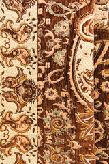 Many colorful carpets for sale on a street