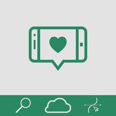 message or love chat on smartphone icon stock vector illustration flat design