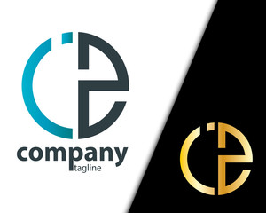 Initial Letter IZ JZ With Linked Circle Logo
