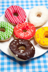 Donuts on a blue background