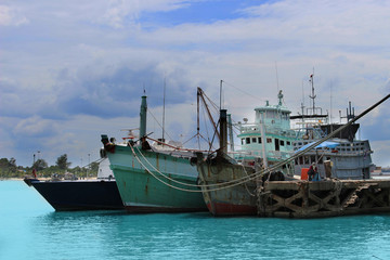 Thai fishing boat in the middle of the sea