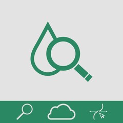 drop search icon, vector illustration. Flat design style