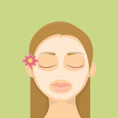 Woman with face mask. Beauty spa teratment. Skin care.