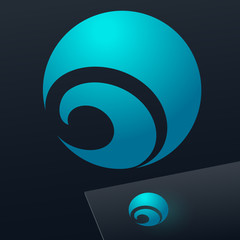 Vector turquoise sign. Logo for Business, Technology, Corporation.