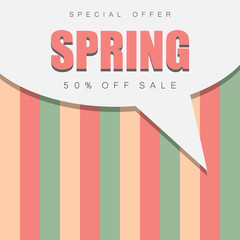 Spring sale background banner  Vector illustration.Layout template for your designs