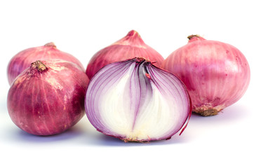 Onion vegetable ingredient on white background
