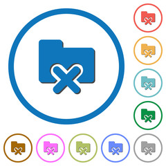 Obraz premium Cancel folder icons with shadows and outlines