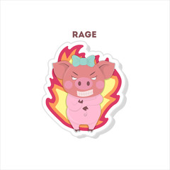 Super angry pig sticker