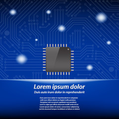 CPU (central processing unit) with circuit board