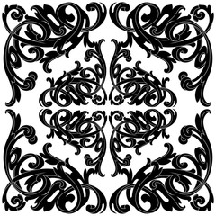 Vintage baroque ornament, corner. Retro pattern antique style acanthus. Decorative design element filigree calligraphy vector. - stock vector