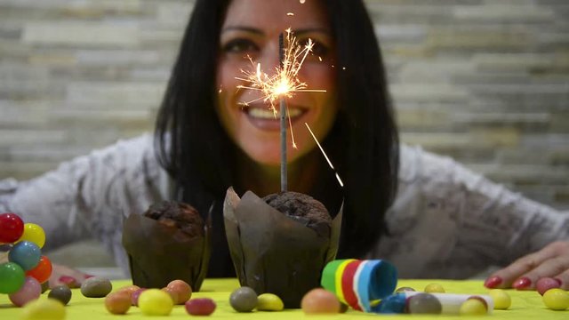 Cinemagraph of a Woman that celebrating her birthday