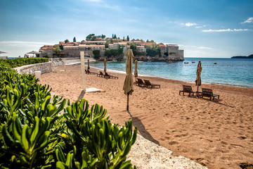 view of the island of Sveti Stefan sea 
