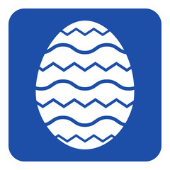 blue, white sign - Easter egg with waves icon