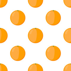 Orange seamless pattern. Cartoon flat style. Vegetarian fresh food.