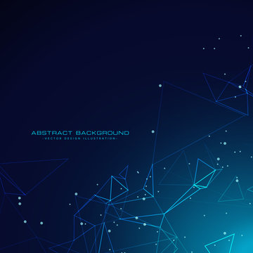 technology digital particles background in blue color