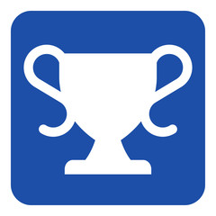 blue, white information sign - sports cup icon