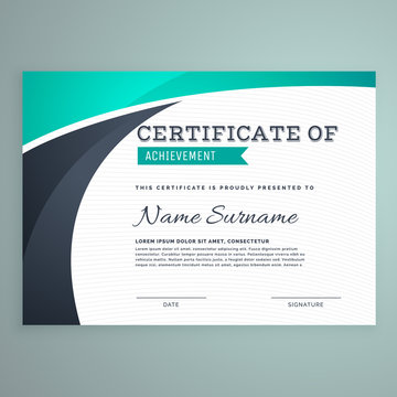 stylish blue certificate design template