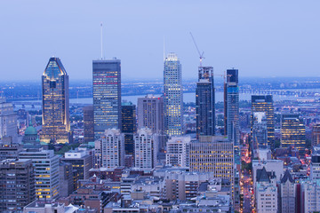 Montreal city blue hour 