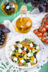 Greek salad with fresh vegetables
