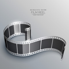 realistic 3d film strip vector background