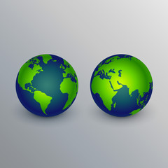 realistic earth icons sign design