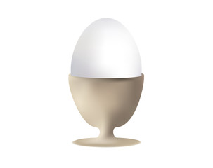 Light boiled egg in an egg cup