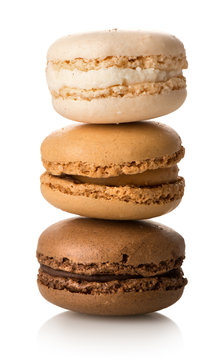 Caramel Macarons Isolated