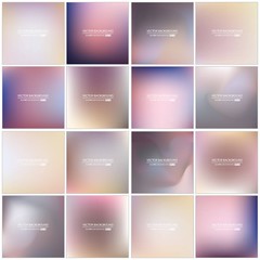 Abstract Creative concept vector multicolored blurred background set. For Web and Mobile Applications, art illustration template design, business infographic and social media, modern decoration