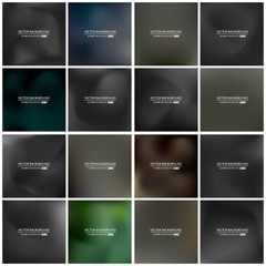 Abstract Creative concept vector multicolored blurred background set. For Web and Mobile Applications, art illustration template design, business infographic and social media, modern decoration