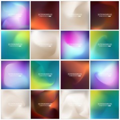 Abstract Creative concept vector multicolored blurred background set. For Web and Mobile Applications, art illustration template design, business infographic and social media, modern decoration