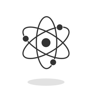Atom Icon in trendy flat style isolated on white background. Symbol for your web site design, logo, app