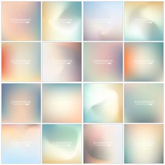 Abstract Creative concept vector multicolored blurred background set. For Web and Mobile Applications, art illustration template design, business infographic and social media, modern decoration