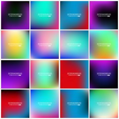 Abstract Creative concept vector multicolored blurred background set. For Web and Mobile Applications, art illustration template design, business infographic and social media, modern decoration