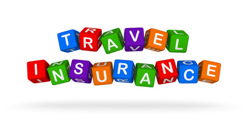 Travel Insurance Colorful Sign. Multicolor Toy Blocks.