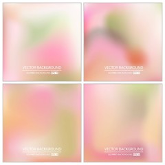 Abstract Creative concept vector multicolored blurred background set. For Web and Mobile Applications, art illustration template design, business infographic and social media, modern decoration