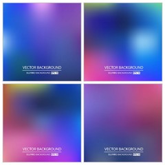 Abstract Creative concept vector multicolored blurred background set. For Web and Mobile Applications, art illustration template design, business infographic and social media, modern decoration