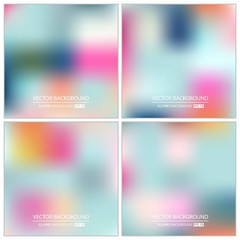 Abstract Creative concept vector multicolored blurred background set. For Web and Mobile Applications, art illustration template design, business infographic and social media, modern decoration