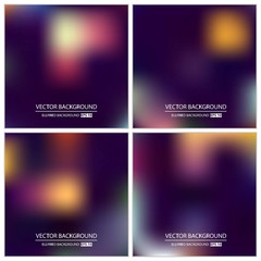 Abstract Creative concept vector multicolored blurred background set. For Web and Mobile Applications, art illustration template design, business infographic and social media, modern decoration