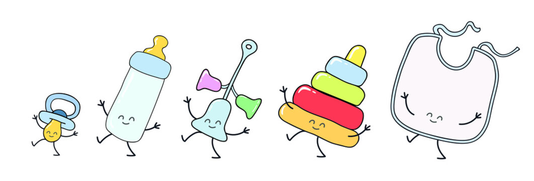 Chupete, biberon, sonajero. Objetos de recien nacido