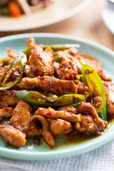  stir fried chicken with chili paste,thai food