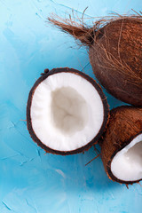 Raw fresh coconut,