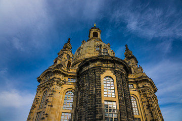 Dresden Frauenkirche in city Dresden against sky