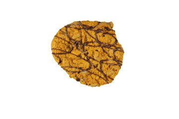 Chocolate chip cookie isolated on white background