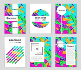 Obraz premium Abstract vector layout background set. For art template design, list, page, mockup brochure theme style, banner, idea, cover, booklet, print, flyer, book, blank, card, ad, sign, sheet,, a4