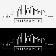 Fototapeta premium Pittsburgh skyline linear style